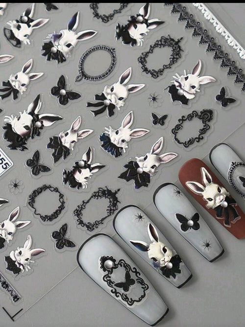 Collant Lapin 3D noir