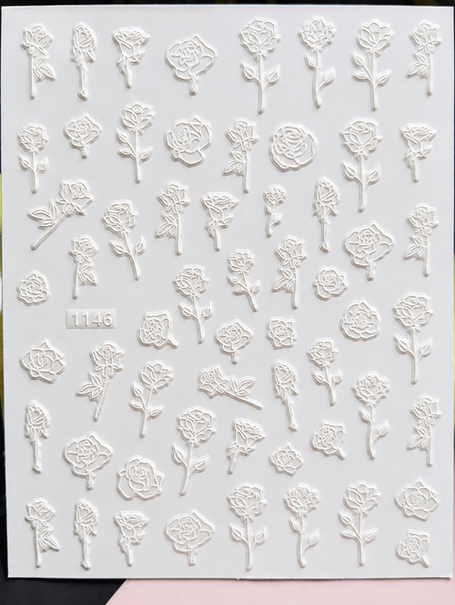 Collant roses blanc