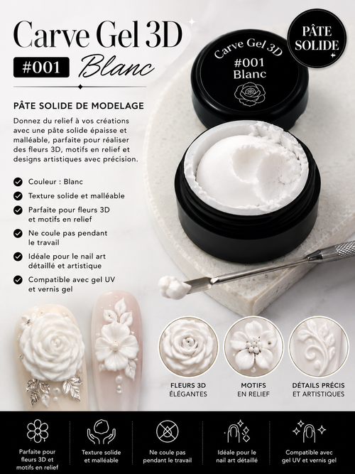 Carve gel 3D #001 Blanc