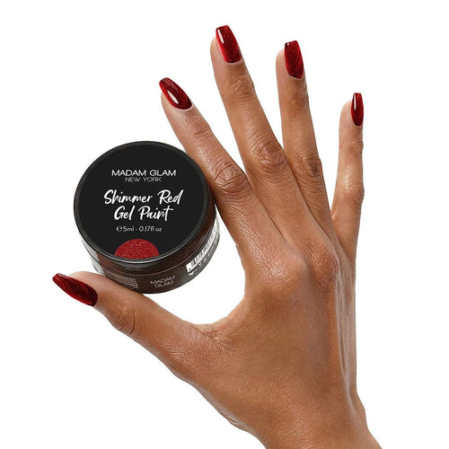 Shimmer Red Gel Paint - Ongles Elaine Lemay