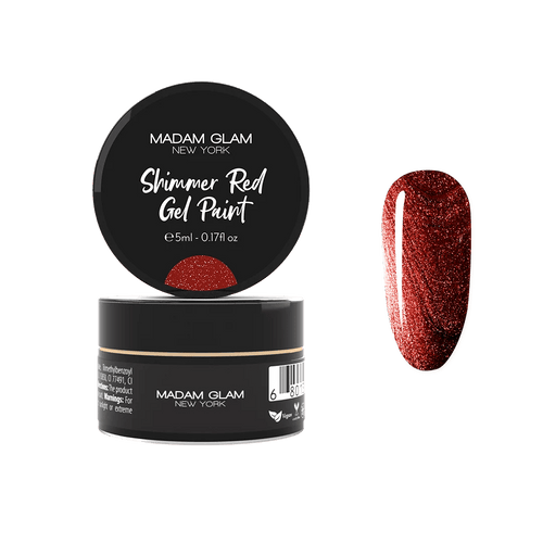 Shimmer Red Gel Paint - Ongles Elaine Lemay