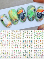 Water decals 12 motifs oiseaux tropicaux - Ongles Elaine Lemay