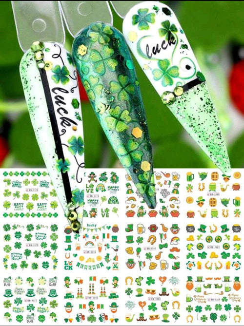 Water decals 12 motifs St-Patrick - Ongles Elaine Lemay