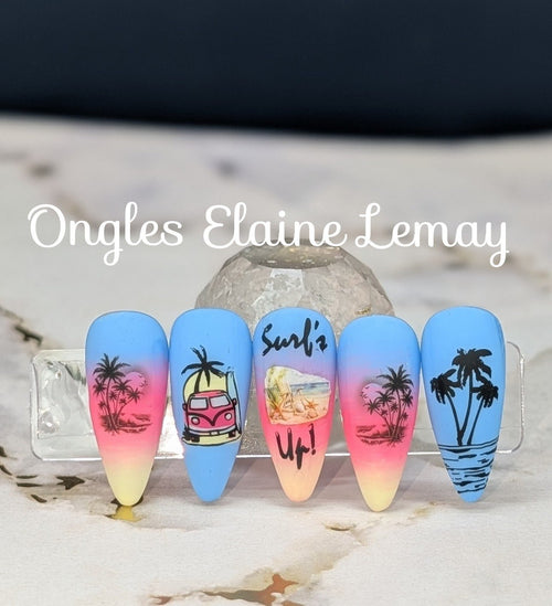 Water Decals palmiers - Ongles Elaine Lemay