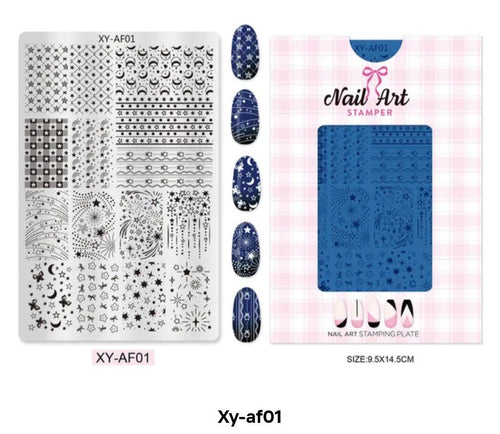XY AF01 plaque de stamping - Ongles Elaine Lemay