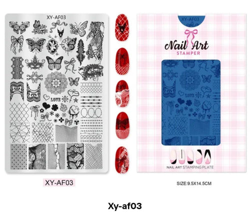 XY AF03 plaque de stamping - Ongles Elaine Lemay