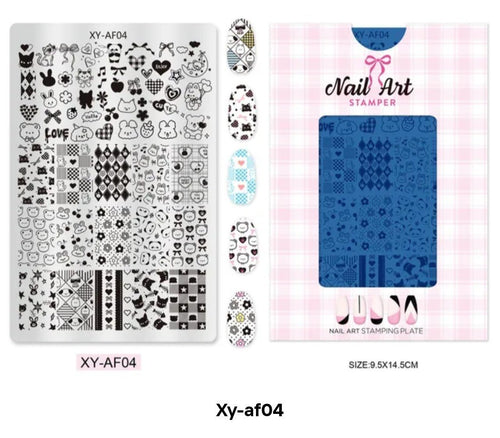 XY AF04 plaque de stamping - Ongles Elaine Lemay