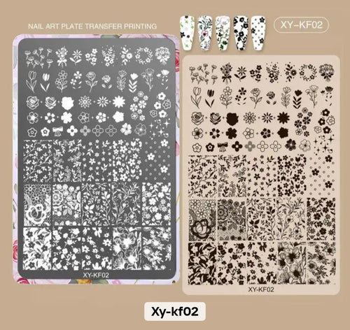 XY KF02 plaque de stamping - Ongles Elaine Lemay