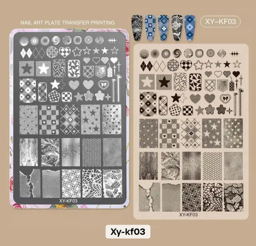 XY KF03 plaque de stamping - Ongles Elaine Lemay
