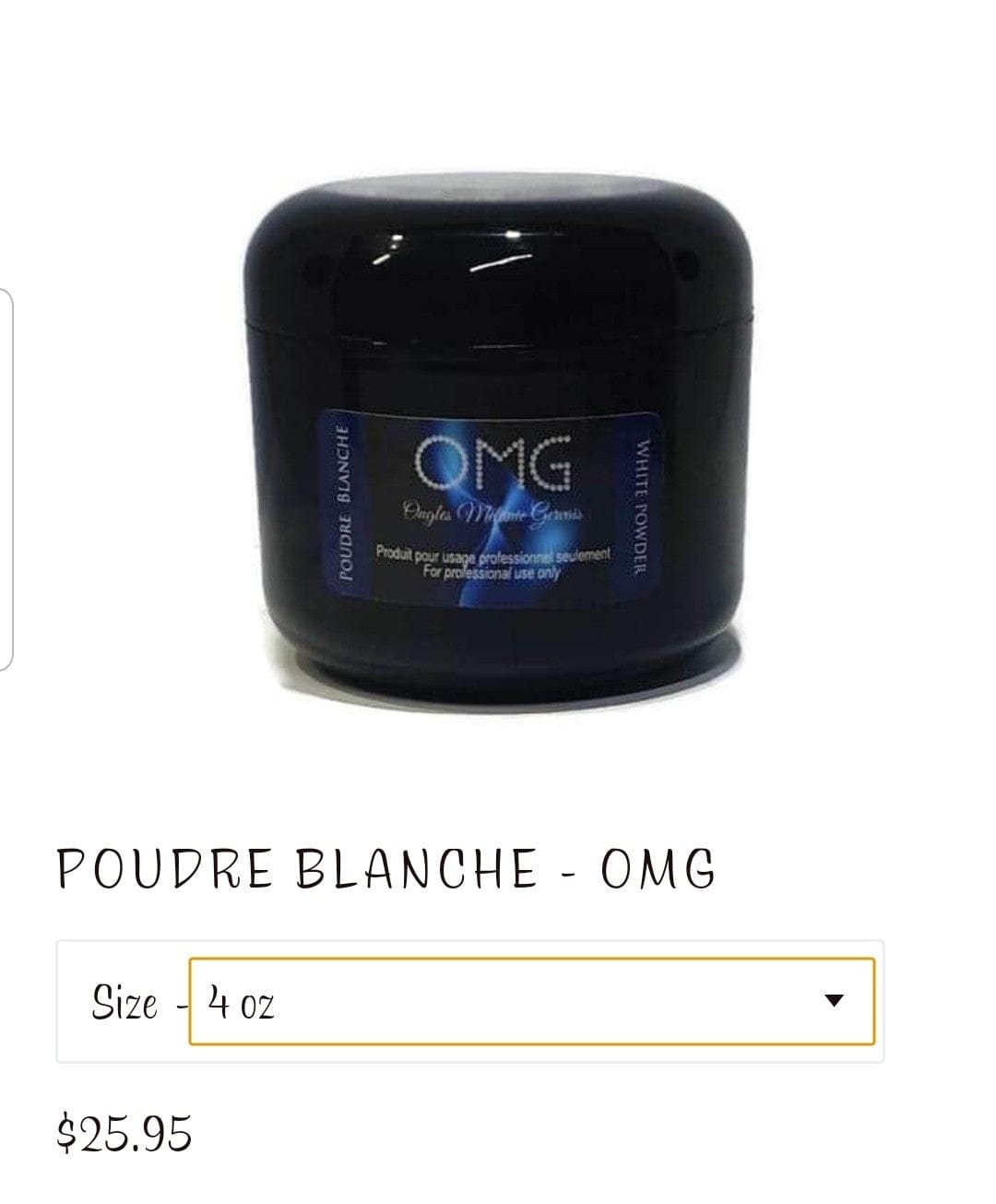 Poudre blanche OMG 4oz