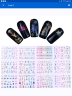 Feuille 12 modèles SW-001 collant HOLO - Ongles Elaine Lemay 