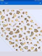 Feuille collants feuillage or - Ongles Elaine Lemay 