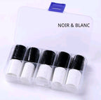 Foil noir & blanc - Ongles Elaine Lemay 