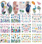 Water decals 12 motifs Peacook - Ongles Elaine Lemay 