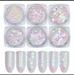 Kit 6 motifs formes géométriques holo - Ongles Elaine Lemay 