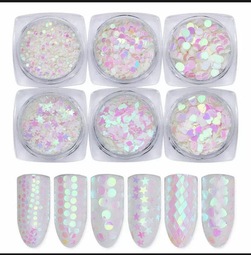 Kit 6 motifs formes géométriques holo - Ongles Elaine Lemay 