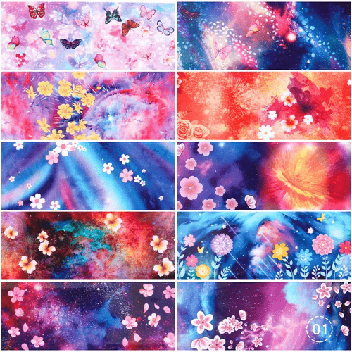 Foil galaxies fleuris - Ongles Elaine Lemay 