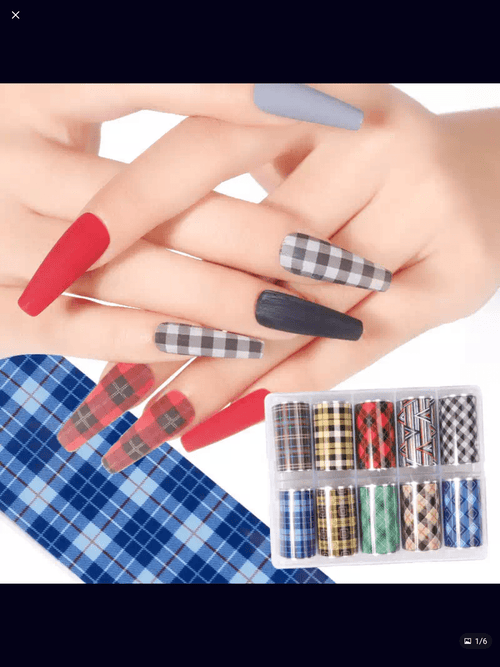 Foil carreauté - Ongles Elaine Lemay 