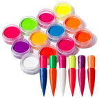 Pigment neon 12 couleurs - Ongles Elaine Lemay 