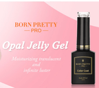 Milky white opal gel - Ongles Elaine Lemay 