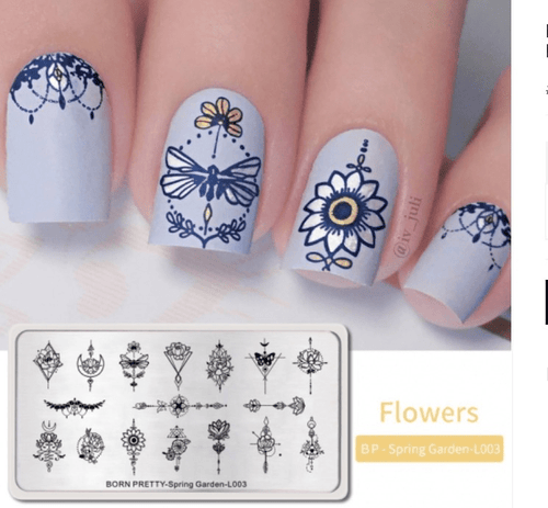 Plaque de stamping Born Pretty - Ongles Elaine Lemay 
