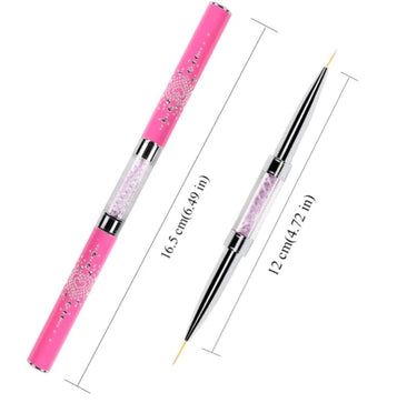 Pinceau détail 2 embouts rose 5mm 7mm - Ongles Elaine Lemay 