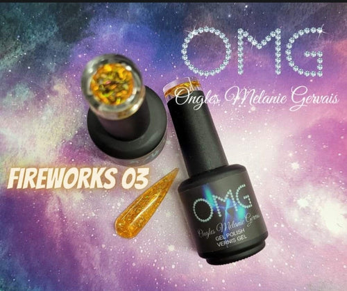 Vernis gel fireworks OMG à l'unité - Ongles Elaine Lemay 