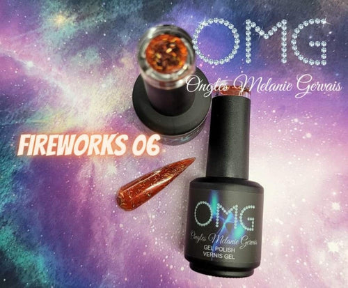 Vernis gel fireworks OMG à l'unité - Ongles Elaine Lemay 