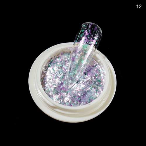 Flakes mermaid opalites - Ongles Elaine Lemay 