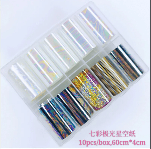 Foil transparent holo - Ongles Elaine Lemay 