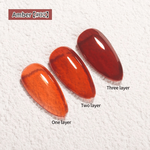 Gel translucide ambré - Ongles Elaine Lemay 
