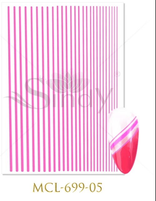 Collant Ligne #5 rose neon - Ongles Elaine Lemay 