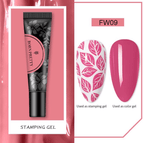 Gel paint-Stamping - Ongles Elaine Lemay 