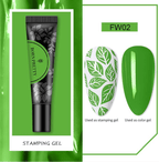Gel paint-Stamping - Ongles Elaine Lemay 