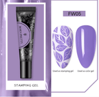 Gel paint-Stamping - Ongles Elaine Lemay 