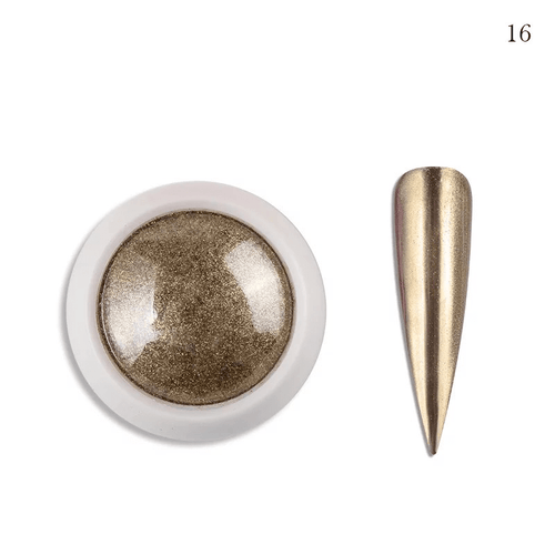 Poudre miroir chrome #16 - Ongles Elaine Lemay 