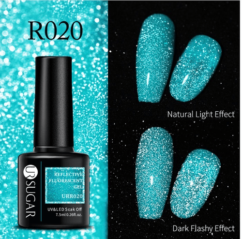 Vernis gel reflective fluorescent URR - Ongles Elaine Lemay 