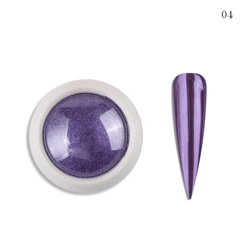 Poudre miroir chrome #4 - Ongles Elaine Lemay 