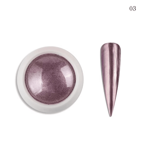 Poudre miroir chrome #3 - Ongles Elaine Lemay 