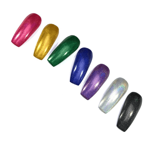 Kit vernis holo 7 couleurs - Ongles Elaine Lemay 