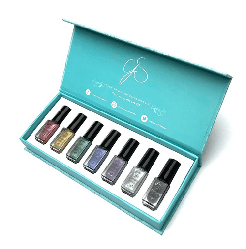 Kit vernis holo 7 couleurs - Ongles Elaine Lemay 