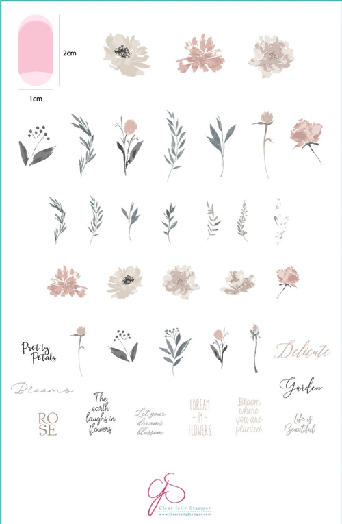 CJS-81 Watercolor Garden - Ongles Elaine Lemay 
