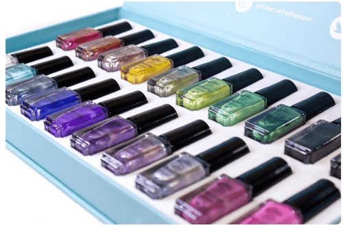 Large Stamping kit vernis Metallic 20 couleurs - Ongles Elaine Lemay 
