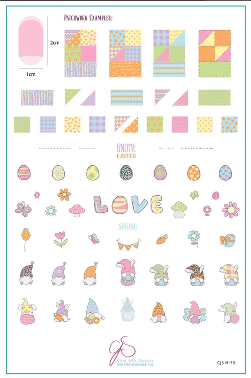 CJS-H-75 Patterned Easter Gnomes - Ongles Elaine Lemay 
