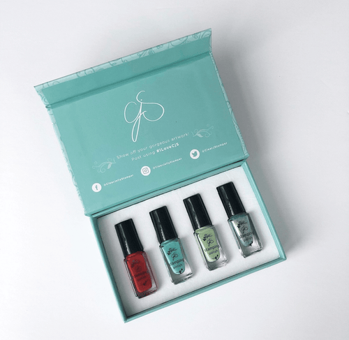 Kit vernis à stamping Tropical Getaway (4 couleurs) - Ongles Elaine Lemay 