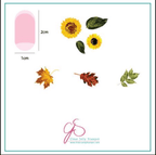 CJS-26 Sunflower and Leaves - Ongles Elaine Lemay 