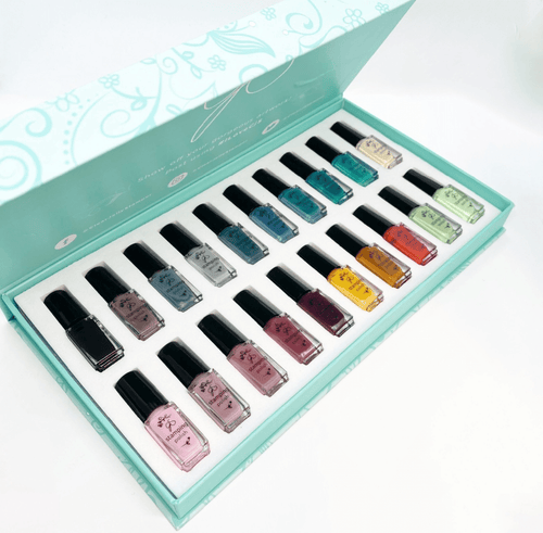 Kit vernis à stamping Layering 2 (20 couleurs) - Ongles Elaine Lemay 