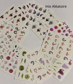 mix Aléatoire water decals paquets de 12 - Ongles Elaine Lemay 