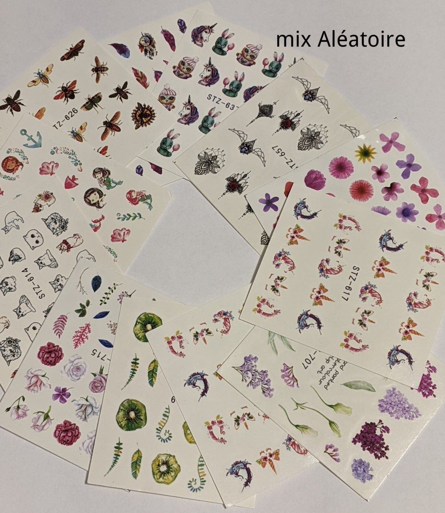 mix Aléatoire water decals paquets de 12