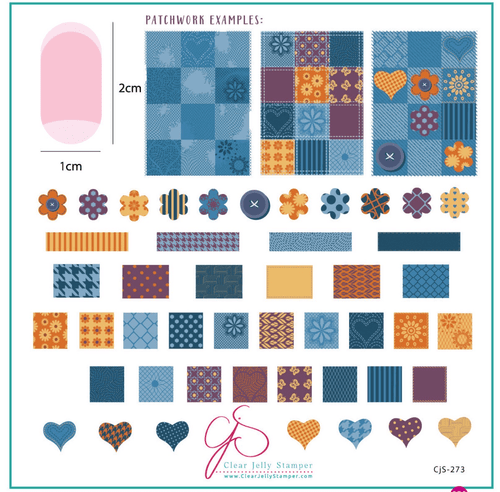 CJS-273 Denim Patchwork - Ongles Elaine Lemay 
